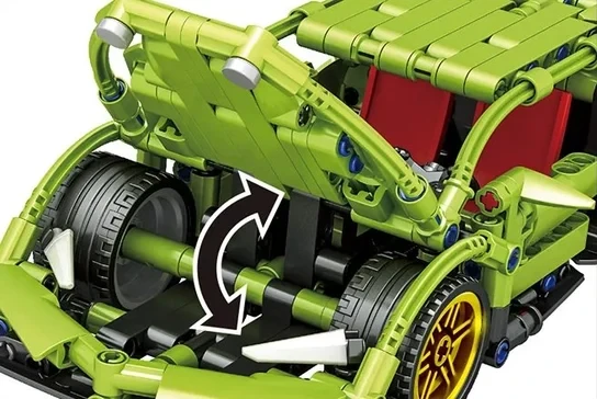zielone lamborgini model z klocków