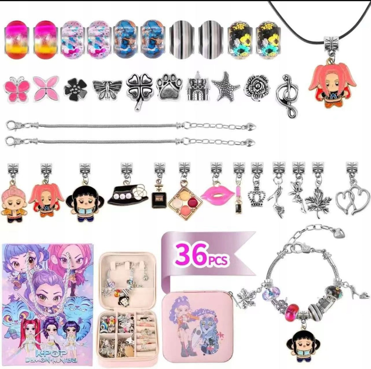 zestaw do robienia bransoletek i biżuterii kpop demon hunters