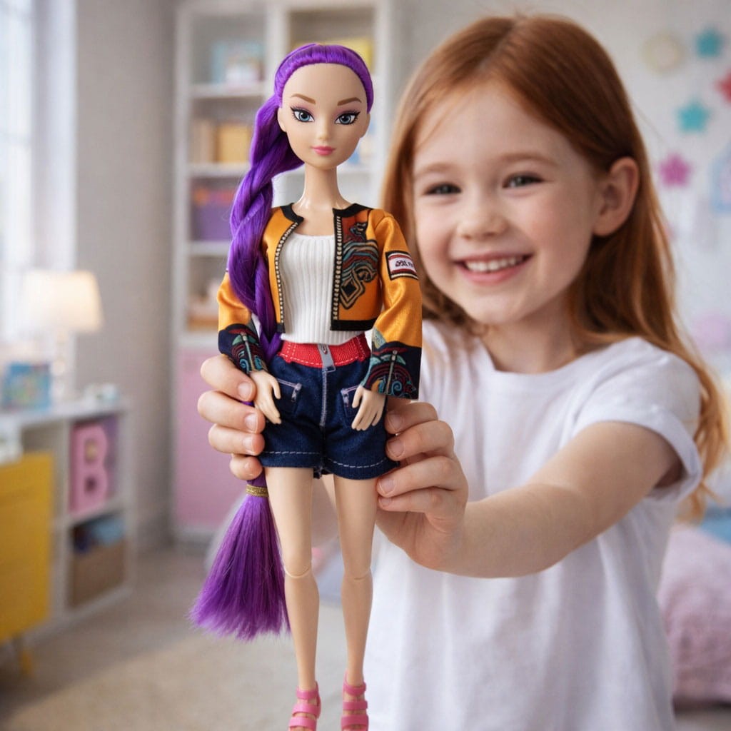 rumi z muzyką - lalka kpop demon hunters 30cm