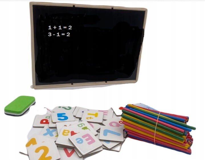 tablica kredowa montessori nauka dodawania odejmowania
