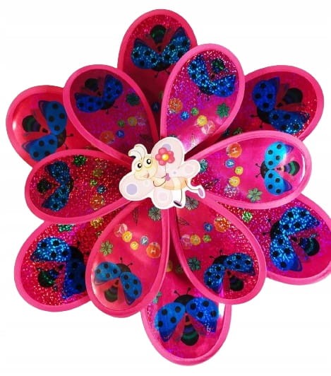 kolorowy wiatraczek ogrodowy dla dzieci pszczółka