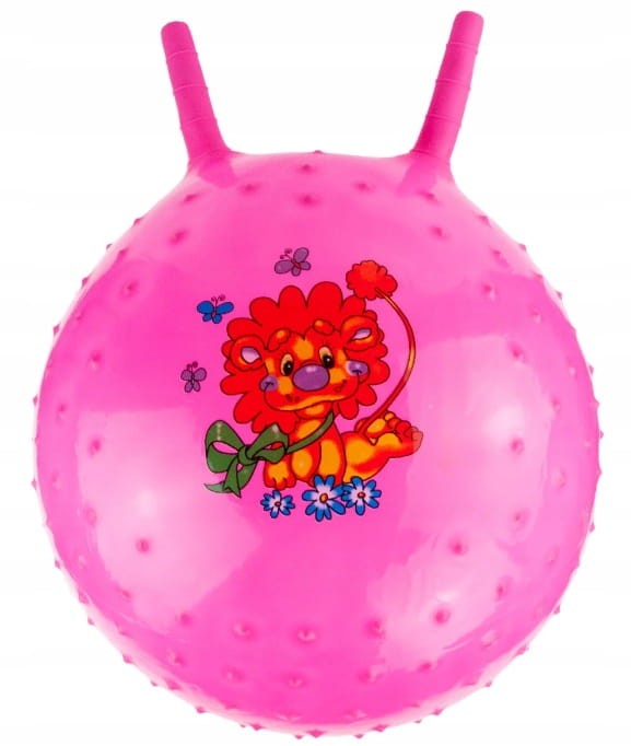 różowa piłka do skakania z rogami dla dzieci 35cm