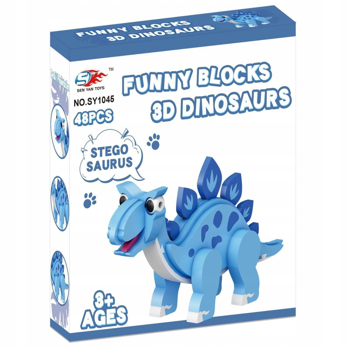 stegozaur puzzle piankowe 3d 48 elementów dinozaur