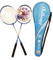 zestaw rakietek do badmintona z pokrowcem i lotką w kolorze niebieskim
